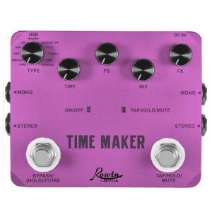 Rowin Canada LTD02 Time Maker Pink Digital Delay Twin Series Guitar Effect Pedal