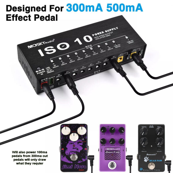 Mosky ISO-10 Guitar Effects Pedal Power Supply For 9V 12V 18V Isolated Outputs - Image 9