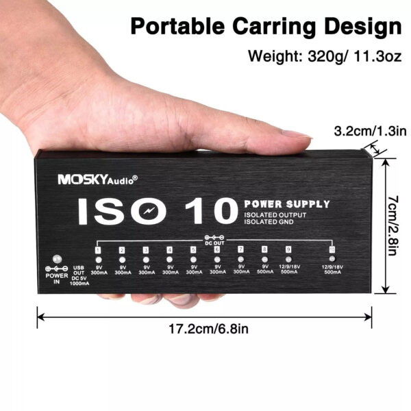 Mosky ISO-10 Guitar Effects Pedal Power Supply For 9V 12V 18V Isolated Outputs - Image 8