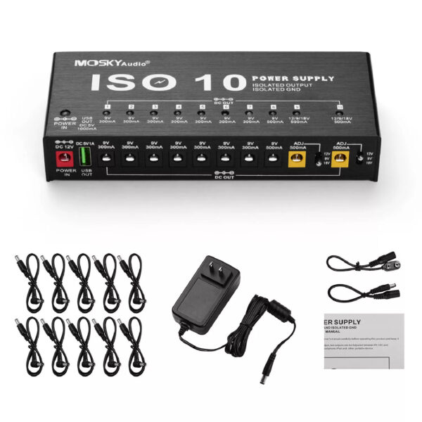 Mosky ISO-10 Guitar Effects Pedal Power Supply For 9V 12V 18V Isolated Outputs - Image 7