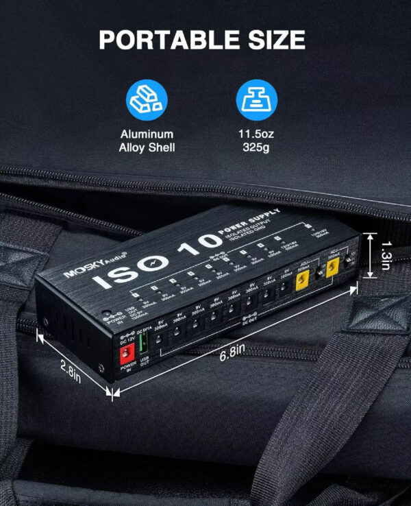 Mosky ISO-10 Guitar Effects Pedal Power Supply For 9V 12V 18V Isolated Outputs - Image 10