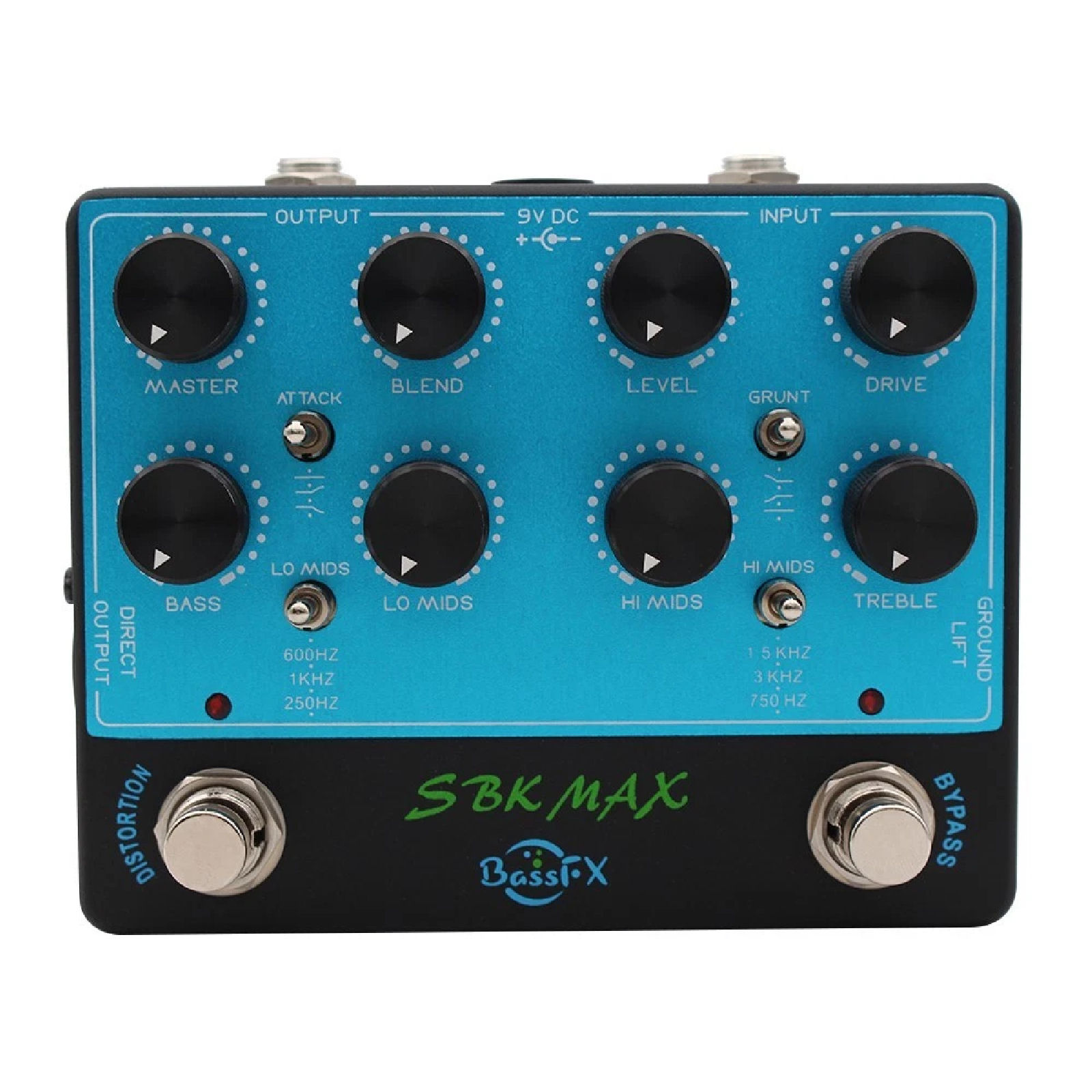 Mosky/Fanmuzk SBK MAX Preamp Pedal Bass Distortion 4-band EQ Speaker Cabinet Emulation True Bypass