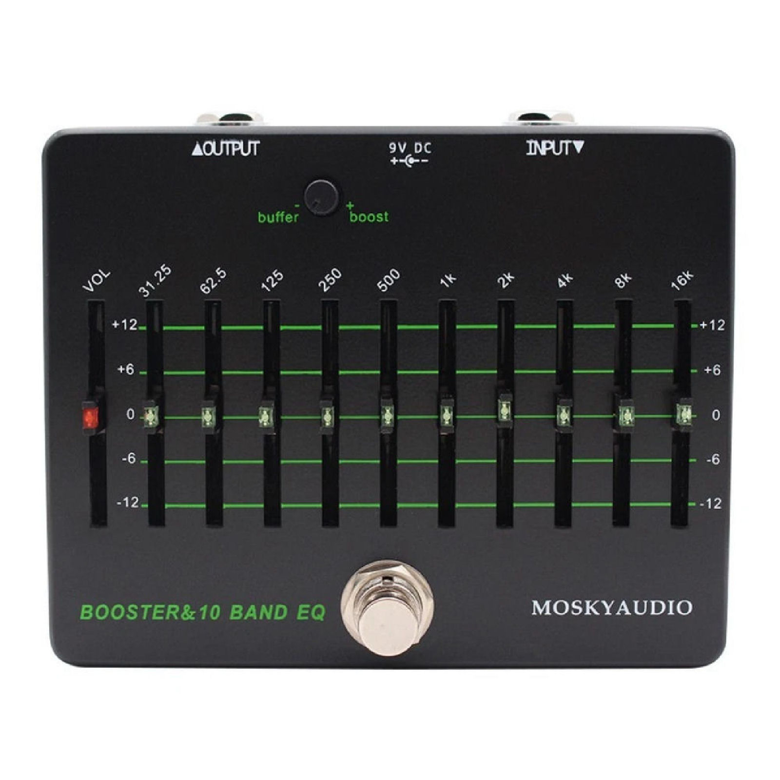 MOSKY BOOSTER & 10 Band Equalizer Pedal EQ Clean Buffer Booster 31.25Hz-16kHz