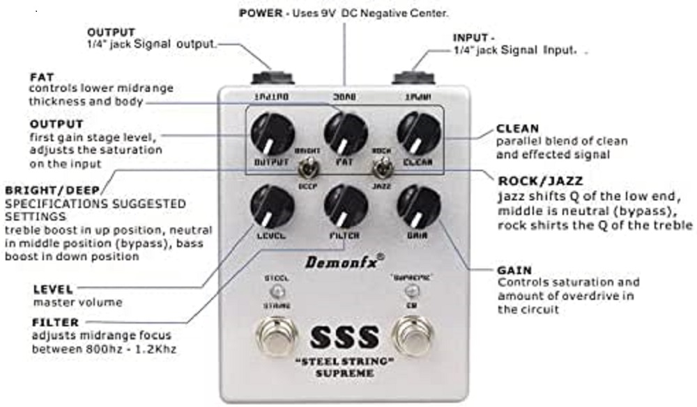 Demonfx SSS Steel String Supreme Guitar Effect Pedal - Image 4
