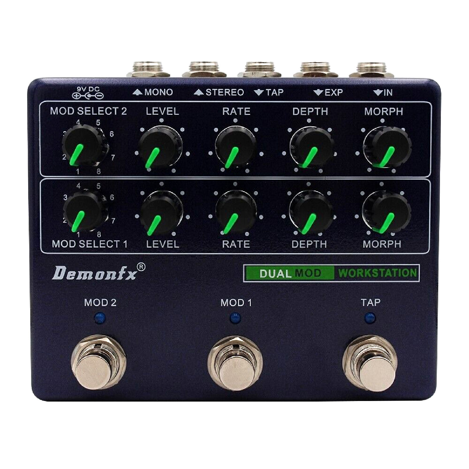 Demonfx DUAL MOD WORKSTATION Numerous Options Guitar Multi Modulation FX Pedal