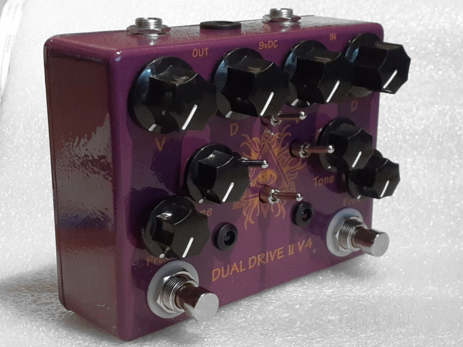 Hot Box DUAL DRIVE II V4 BOOST DIST/ON Pedal 4 DIP + 4 Toggles Bluesbreaker King Of Tone Inspired - Image 6