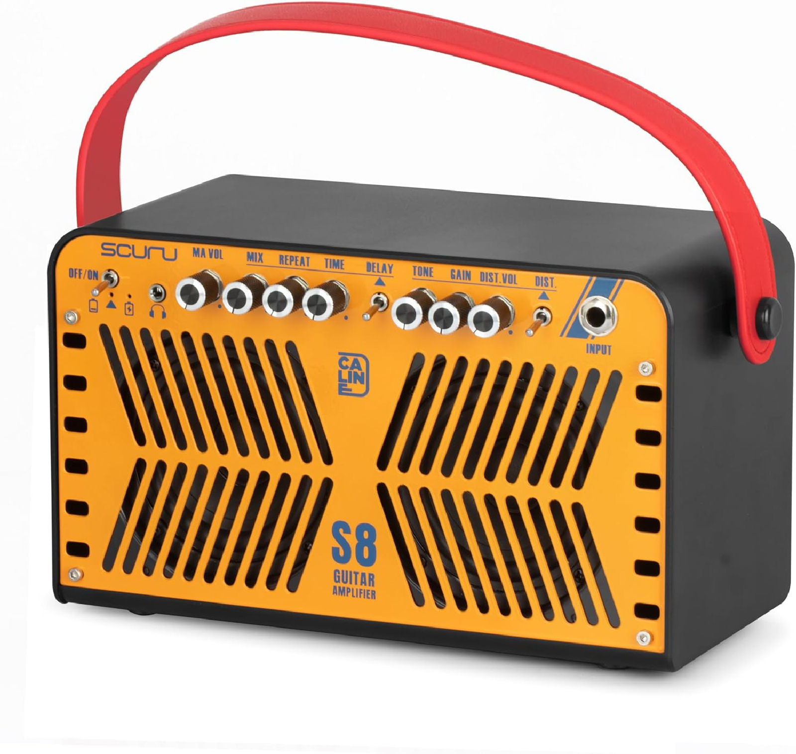 Caline Scuru S8G portable guitar amplifier with Bluetooth and Effects Portable Practice Amp Battery - Image 3