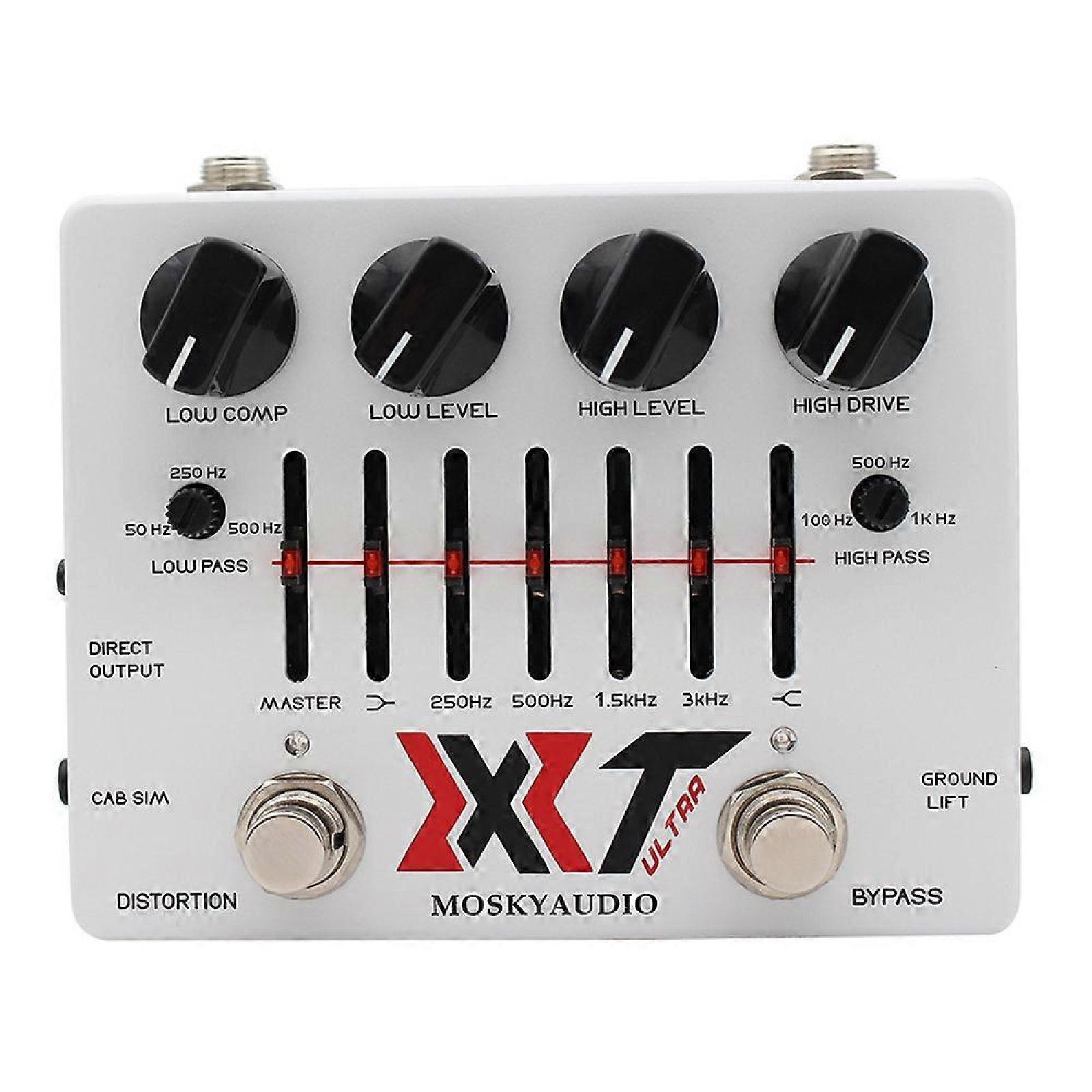 MOSKY XT ULTRA Multiband Bass Distortion Preamp Pedal 6-Band EQ Cabinet Sim