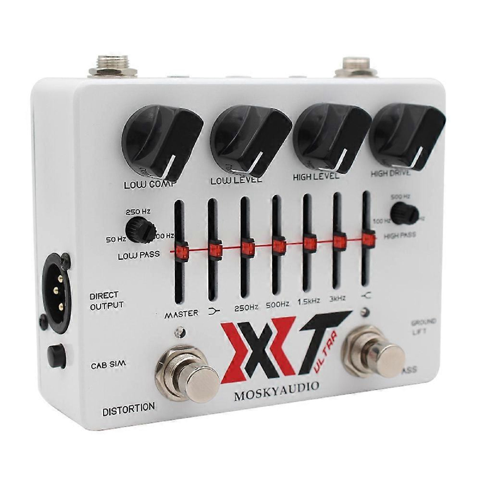 MOSKY XT ULTRA Multiband Bass Distortion Preamp Pedal 6-Band EQ Cabinet Sim - Image 4