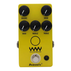 Demonfx Yellow Brown Overdrive Guitar FX Pedal 5 Knobs Volume Drive Bass Mid Treble